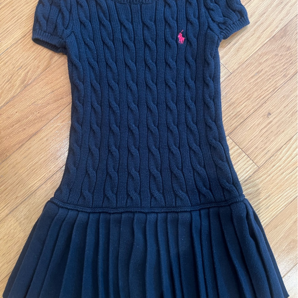 Ralph Lauren Navy Blue Cable Knit Dress